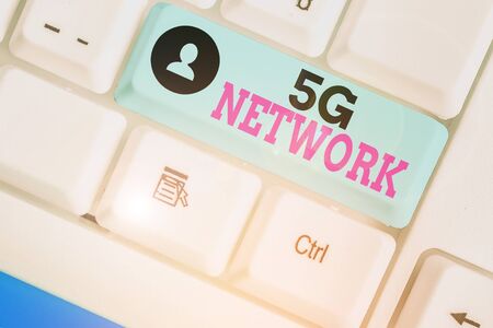 Conceptual hand writing showing 5G Network. Concept meaning greatly increase the speed and responsiveness of wireless networkの写真素材