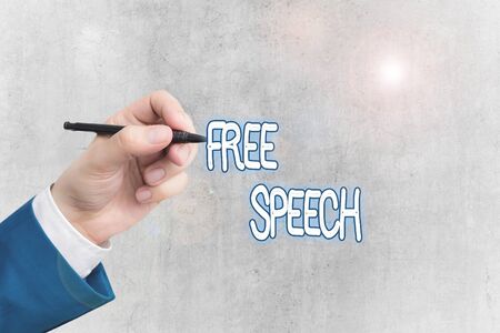 Word writing text Free Speech. Business photo showcasing the right of showing to express their opinions publiclyの写真素材