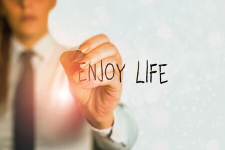 Word writing text Enjoy Life. Business photo showcasing having a happy point of view and a positive outlook in lifeの写真素材