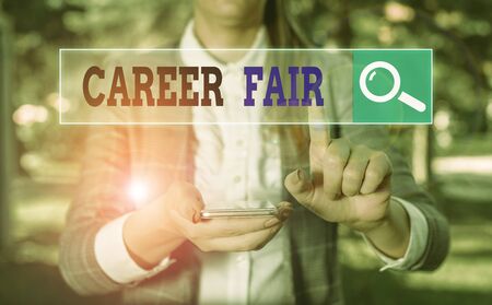 Handwriting text Career Fair. Conceptual photo an event at which job seekers can meet possible employersの写真素材