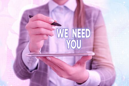 Text sign showing We Need You. Business photo text asking someone to work together for certain job or targetの写真素材