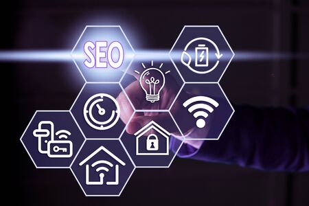 Text sign showing Seo. Business photo text incredibly effective way to market your near business onlineの写真素材