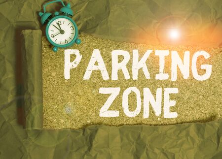 Writing note showing Parking Zone. Business concept for a space where an automobile can be parked Allowed to parkedの写真素材