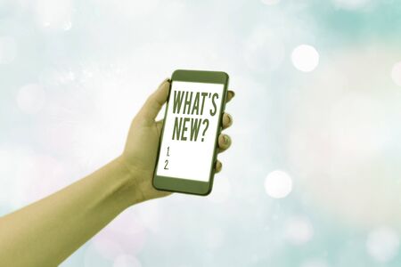 Text sign showing Whats New Question. Business photo text when you ask someone about his current live events actionsの写真素材