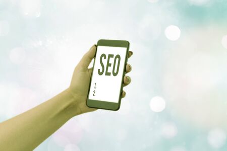 Text sign showing Seo. Business photo text incredibly effective way to market your near business onlineの写真素材