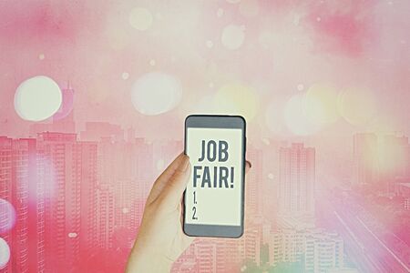 Text sign showing Job Fair. Business photo text event where employers offer information about their companiesの写真素材