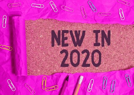 Word writing text New In 2020. Business photo showcasing what will be expecting or new creation for the year 2020の写真素材