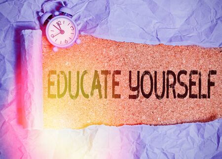 Handwriting text writing Educate Yourself. Conceptual photo prepare oneself or someone in a particular area or subjectの写真素材