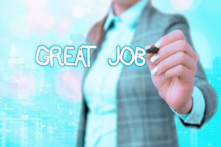Word writing text Great Job. Business photo showcasing sed for telling someone that they have done something wellの写真素材