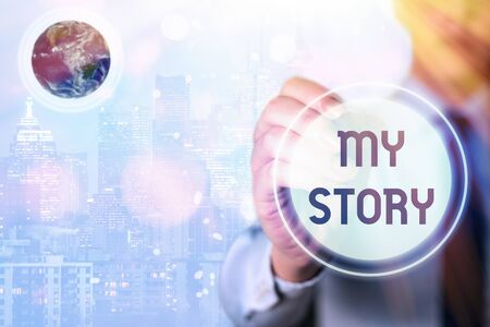 Word writing text My Story. Business photo showcasing the things or situations that have happened to someone in lifeの写真素材
