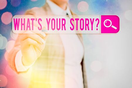 Word writing text What Is Your Story question. Business photo showcasing being asked by someone about my own journey from beginning till now