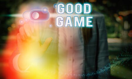 Word writing text Good Game. Business photo showcasing term frequently used in multiplayer gaming at...