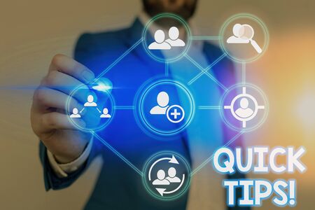 Word writing text Quick Tips. Business photo showcasing small but particularly useful piece of practical adviceの写真素材