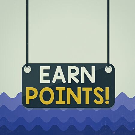 Conceptual hand writing showing Earn Points. Concept meaning collecting scores in order qualify to...