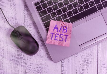 Writing note showing A Or B Test. Business concept for test to determine consumers prefer ability...