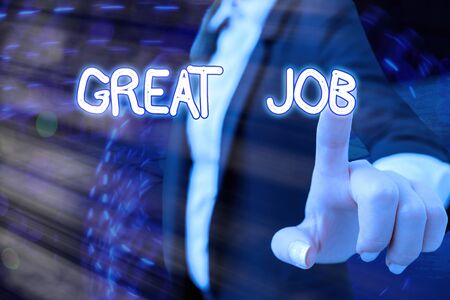 Word writing text Great Job. Business photo showcasing used praising someone for something they have done very wellの写真素材