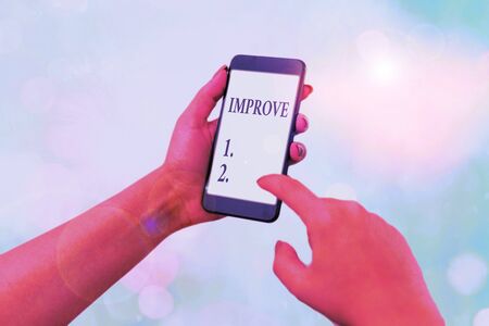 Handwriting text writing Improve. Conceptual photo Make become better Development increase capacities Grow Changeの写真素材