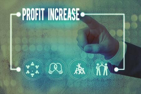 Writing note showing Profit Increase. Business concept for the growth of revenue generated in business or salesの写真素材