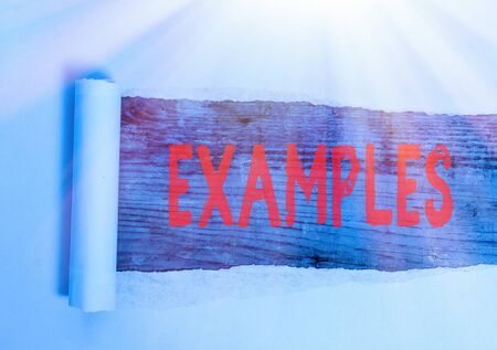 Conceptual hand writing showing Examples. Concept meaning photo Sample Model to follow Guide Explanation For instanceの写真素材