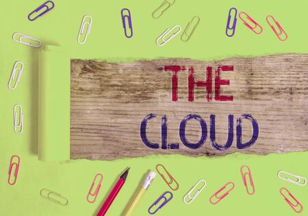 Text sign showing The Cloud. Business photo showcasing Programs used in Storing Accessing data over the internetの写真素材