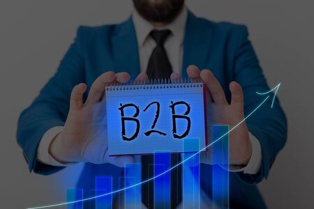 Text sign showing B2B. Business photo text Exchange of products services information between businesses E Commerceの写真素材
