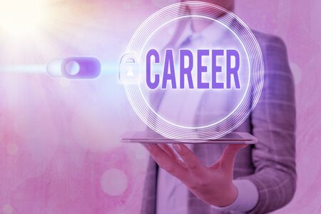 Text sign showing Career. Business photo showcasing undertaken for period demonstratings life with opportunities for progress.の写真素材