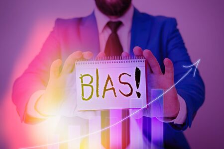Text sign showing Bias. Business photo text inclination or prejudice for or against one demonstrating groupの写真素材