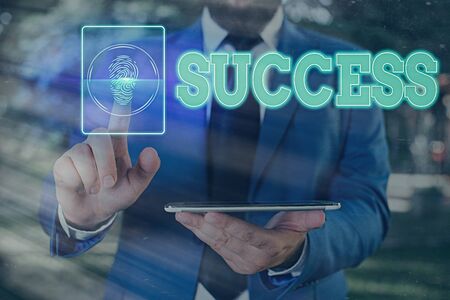 Writing note showing Success. Business concept for accomplishment aim purpose good or bad outcome of...