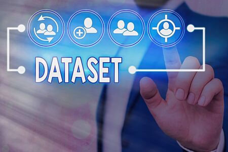 Text sign showing Dataset. Business photo text collection of numbers or values that relate to a particular subjectの写真素材