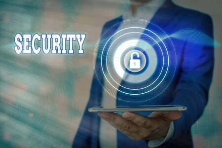 Text sign showing Security. Business photo showcasing measures taken to be safe Quality or state of being secureの写真素材
