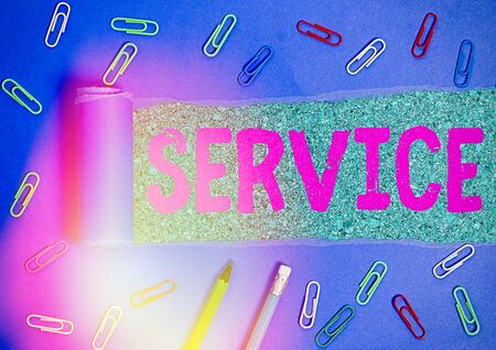 Text sign showing Service. Business photo showcasing valuable action or effort performed to satisfy or fulfill a demandの写真素材