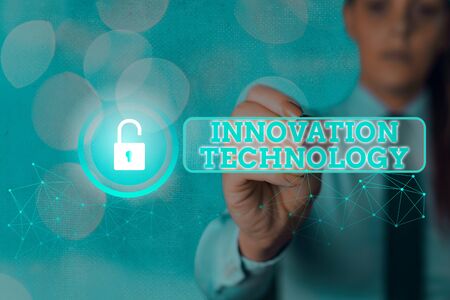 Word writing text Innovation Technology. Business photo showcasing New Idea or Method of Technical or Scientific natureの写真素材