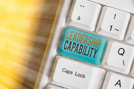 Handwriting text writing Leadership Capability. Conceptual photo what a Leader can build Capacity to Lead Effectivelyの写真素材