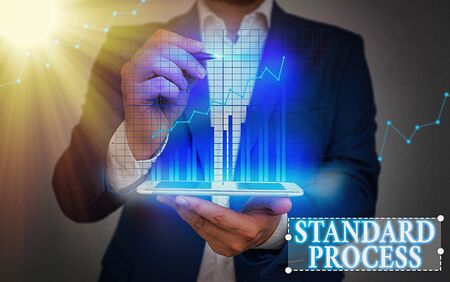 Text sign showing Standard Process. Business photo text rules made to be matched with final product qualityの写真素材