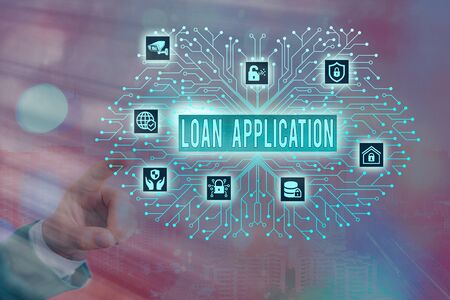 Word writing text Loan Application. Business photo showcasing Document that provides financial information about borrowerの写真素材