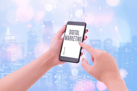 Handwriting text writing Digital Marketing. Conceptual photo Search Engine Optimazation Pay Per Click Ad Internetの写真素材