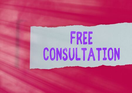Handwriting text writing Free Consultation. Conceptual photo Giving medical and legal discussions without payの写真素材