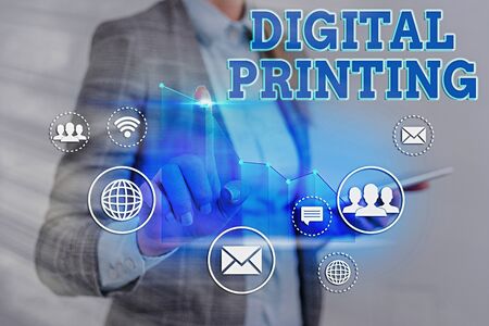 Handwriting text writing Digital Printing. Conceptual photo digital based images directly to variety...