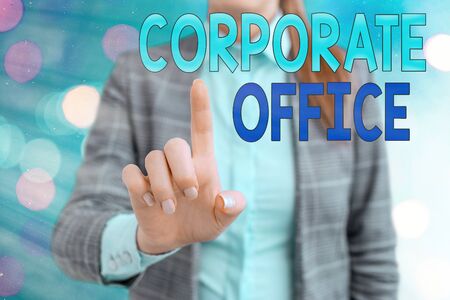 Handwriting text writing Corporate Office. Conceptual photo home department that support primary departments indirectlyの写真素材