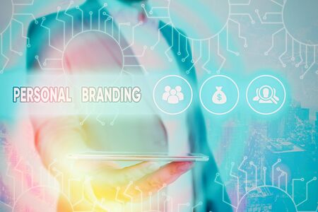 Conceptual hand writing showing Personal Branding. Concept meaning Practice of People Marketing themselves Image as Brandsの写真素材