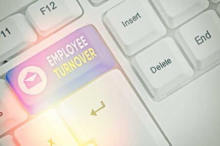 Handwriting text writing Employee Turnover. Conceptual photo Number or percentage of workers who...