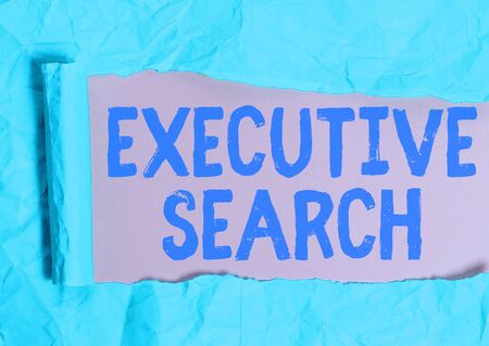 Writing note showing Executive Search. Business concept for recruitment service organizations pay to seek candidatesの写真素材