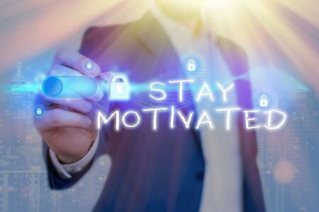 Word writing text Stay Motivated. Business photo showcasing Reward yourself every time you reach a goal with knowledgeの写真素材