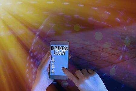 Text sign showing Business Loan. Business photo showcasing Credit Mortgage Financial Assistance Cash Advances Debtの写真素材