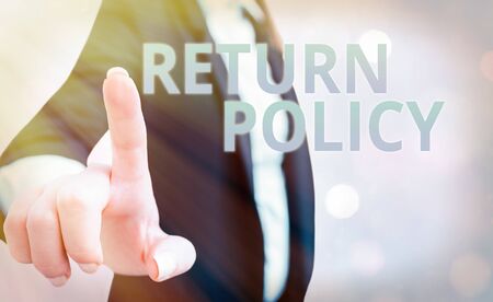 Text sign showing Return Policy. Business photo text Tax Reimbursement Retail Terms and Conditions on Purchaseの写真素材