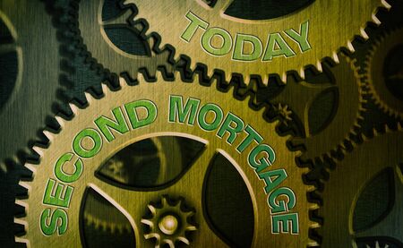 Text sign showing Second Mortgage. Business photo showcasing lien on property which is subordinate...