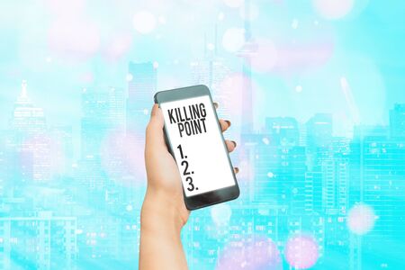 Handwriting text writing Killing Point. Conceptual photo Phase End Review Stage Gate Project...