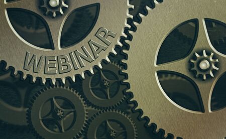 Text sign showing Webinar. Business photo text seminar or other presentation types that takes place...