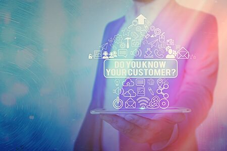 Handwriting text Do You Know Your Customer Question. Conceptual photo service identify clients with relevant informationの写真素材