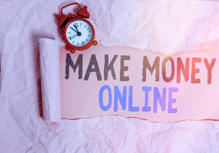 Word writing text Make Money Online. Business photo showcasing making profit using internet like freelancing or marketingの写真素材